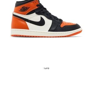 Nike Air Jordan 1 Retro High in Orange, Black, and White
